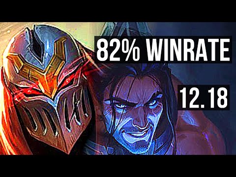 ZED vs SYLAS (MID) | 82% winrate, 9/1/7, Legendary | KR Master | 12.18