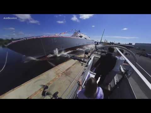 US Navy Launches New Warship Sideways Into Water , went wrong? find out