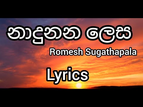 Pawasanna නාදුනන ලෙස Romesh Sugathapala Lyrics Video