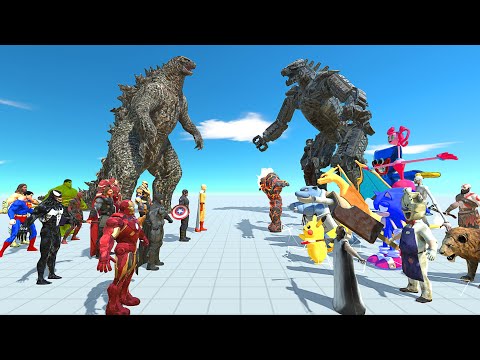 Infinity War | TEAM GODZILLA 2021 vs TEAM MECHA GODZILLA - Animal Revolt Battle Simulator