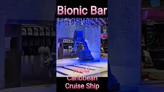 Bionic Bar on board Royal Caribbean Quantum Of The Seas watching the robot make drinks. #cruise