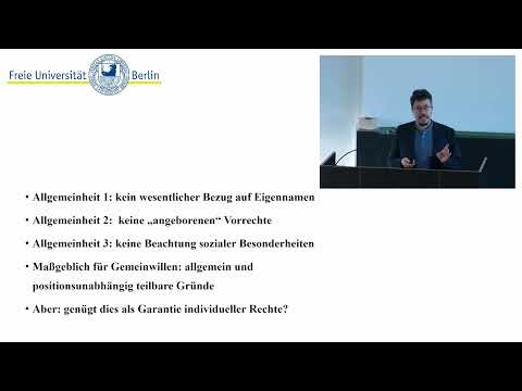 Rousseau und die Idee der Selbstgesetzgebung + Hegel | Politische Theorie und Ideengeschichte VL 11