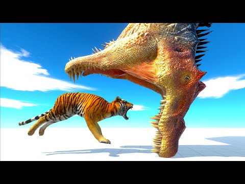 GIANT SPINOSAURUS HEAD VS EVERY UNIT - Animal Revolt Battle Simulator