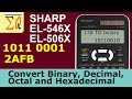 Sharp EL 546X EL506X Convert Binary Decimal Hexadecimal And Octal