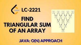 YouTube video 'Leetcode 2221 | Find Triangular Sum of an Array | Java | Pascal Triangle | Hindi Explanation'