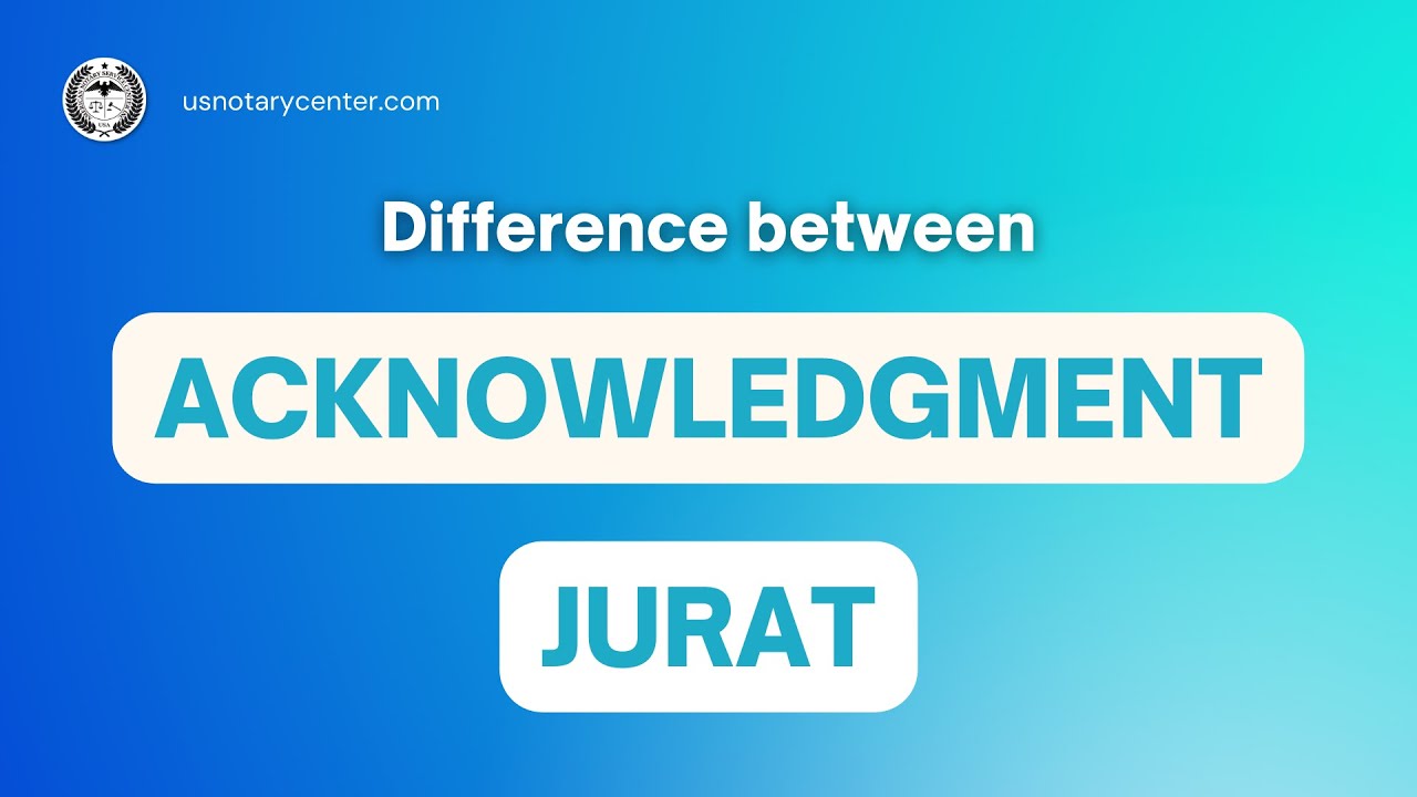 Acknowledgment Vs. Jurat | American Notary Service Center | usnotarycenter.com