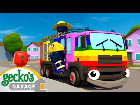 Rainbow Fire Truck Song | Baby Truck | Gecko's Garage | Kids Songs