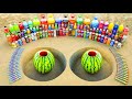 Two Watermelons Vs Big Coca Cola Monster Fanta Chupa Chups Mtn Dew Many Soft Drinks And Mentos