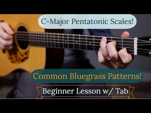 C Major Pentatonic Scales for Bluegrass Made Easy! Beginner Guitar Lesson!