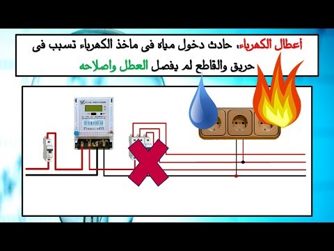 اعطال الكهربا واصلاحه : حادث دخول ماء فى ماخذ الكهرباء تسبب فى حريق والقاطع لا يفصل