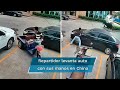 Hombre Levanta El Auto Que Encerró Su Moto