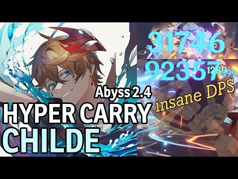 HYPER CARRY CHILDE Vs Mechanical Array insane Nomal Attack Damage Floor 12 Spiral Abyss 2.4