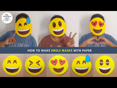 How to make Emoji Mask with Paper | DIY Emoji Masks | Paper Emoji Craft | DIY Smiley Emojis