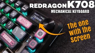 Redragon K708 MC RGB PRO TKL Mechanical Keyboard review with screen