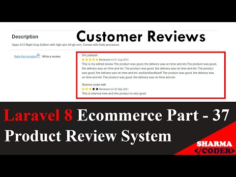 Laravel 8 Ecom Part 37 Product Reviews in laravel ecommerce | Display rating along with reviews