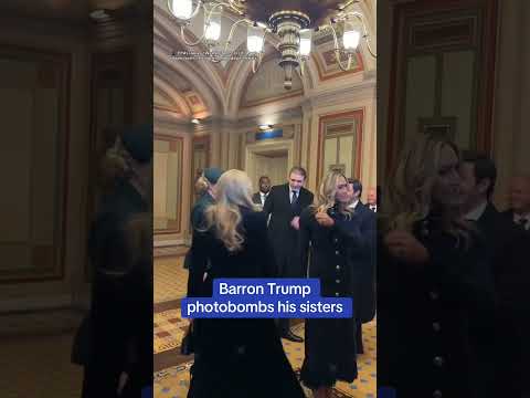 Barron Trump photobombs his sisters