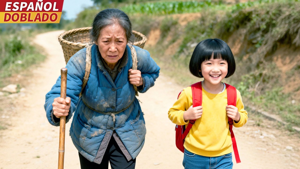 [Doblado Esp] Huérfana se pone la mochila por primera vez, sin saber que pronto dejará a su abuela..