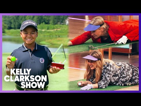 10-Year-Old Prodigy Teaches Kelly & Jane Lynch To Golf