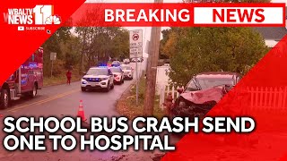 Car's driver injured in crash involving school bus in Woodlawn