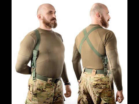 Підтяжки, на гудзиках, ОЛИВА, для штанів, чоловічі, військові, тактичні, 2-точкові, з кріпленням до ременю - фото 1 - id-p2085337828