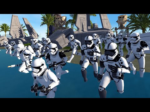 First Order Army Island Beach LANDING! - Men of War: Star Wars Mod Battle Simulator