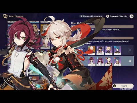 C0 Heizou Reversed Melt, R5 Widsith & C1 Kazuha Taser | Spiral Abyss 2.7/2.8 Floor 12