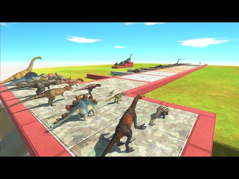 ALL DINOSAURS LAND MINE CHALLENGE CHAMPIONSHIP - Animal Revolt Battle Simulator