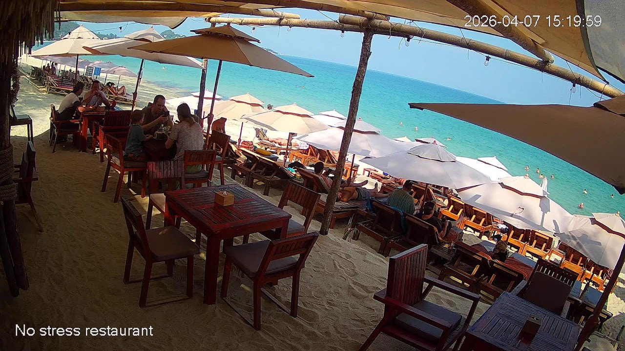 Live webcam view of Cámara Playa No Stress Restaurant