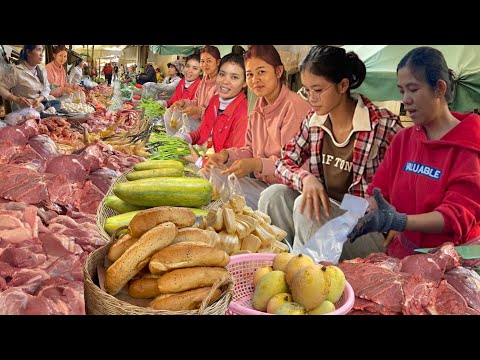 Wonderful Cambodian Fish Market Scenes /  Vendors, Buyers, Fresh Food , Fresh Fish And more #walking