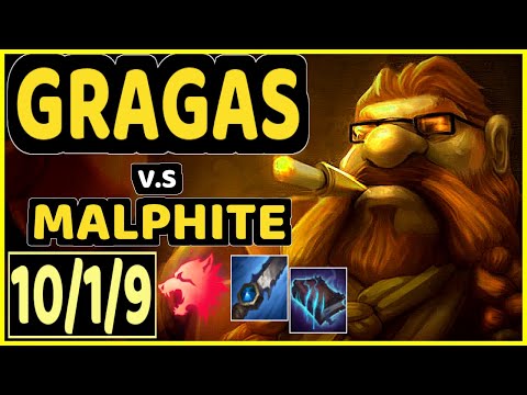 GILIUS (GRAGAS) vs MALPHITE - 10/1/9 KDA JUNGLE CHALLENGER GAMEPLAY - EUW