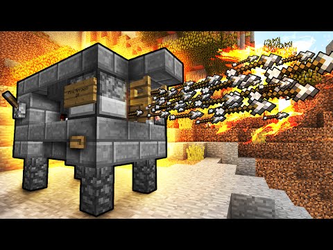 Flaming Arrow Machine Gun! - Minecraft Tutorial (FAST & EASY!)