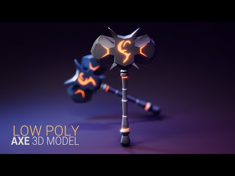 (BRAINCHILDART Armory #08) LOWPOLY  Fantasy AXE in Blender 2.90 | Blender Speed Modeling