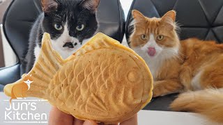 the way Poki was watching was too adorable 🥺（00:05:10 - 00:09:46） - Taiyaki (Japanese fish-shaped cake)