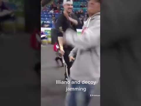 Illiano and dekoy jamming out to powwow drums