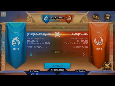 Rise Of Kingdoms: Kingdom 1341 Beast Squad Ark Of Osiris Match Vs ZeNi