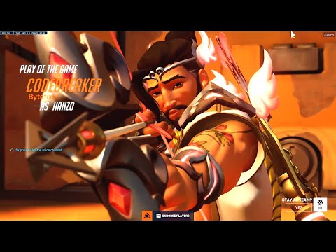 WHAT TOP 500 HANZO LOOKS LIKE - CODEBREAKER! POTG! [ OVERWATCH 2 SEASON 3 TOP 500 ]