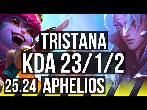 TRISTANA & Yuumi vs APHELIOS & Rammus (ADC) | Good KDA: 23/1/2 | KR Diamond | 25.24