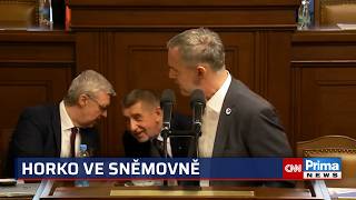 Horko ve Sněmovně: Potřebuje psychiatra, nařkl Babiš Hřiba. Ten pokřikoval na Ševčíka