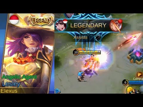 Lesley Legend Skin ANGELIC AGENT Full Legendary Gameplay - Mobile Legends