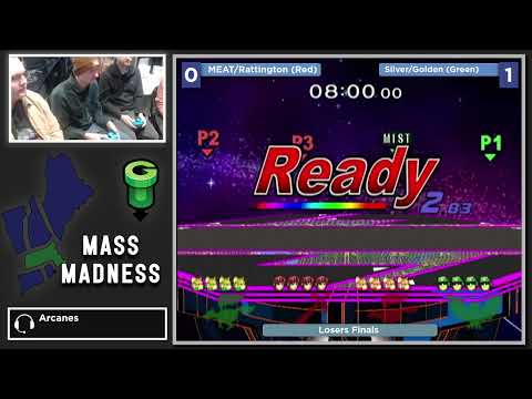 Mass Madness 44 SSBM - Silver/Golden (Green) vs. MEAT/Rat Rattington (Red) - Melee Doubles LF