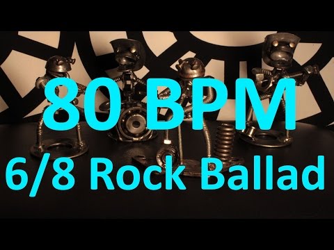 80 BPM - Rock Ballad - 6/8 Drum Track - Metronome - Drum Beat
