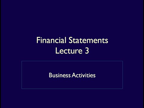 財務報表--第3講--業務活動 (Financial Statements - Lecture 3 - Business Activities)