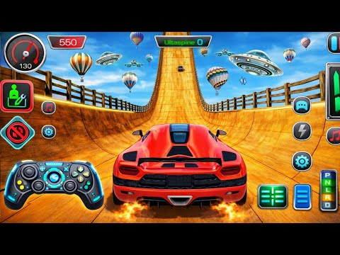 Ramp Red Car Racing Flyover 3D Gameplay_Android || Ramp Car Stunts Racing Video Car Simulator Game