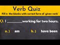 Verb Quiz With Answer English Grammar Quiz
