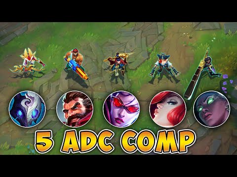 WE PLAYED 5 ADC CHAMPS ON ONE TEAM! (PUSH TOWERS FAST) FT. IOKI