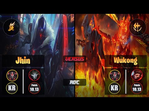 GrandMaster JHIN [Fleet Footwork] (ADC) VS  WUKONG - Grandmaster KR Patch 10.13