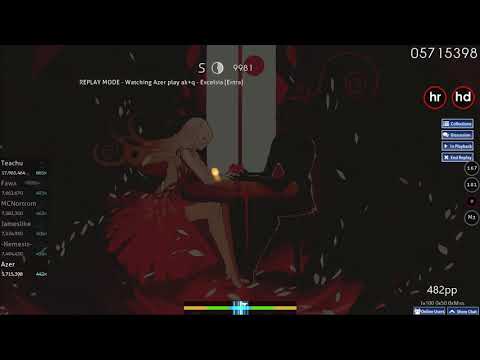 osu! | Azer | ak+q - Excelsia [Extra] +HD,HR 99.69% FC #1 578pp