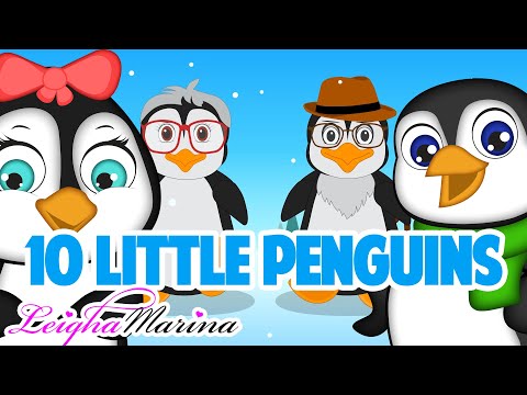 Ten little penguins counting song for kids | Leigha Marina