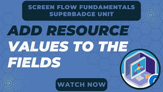 Screen Flow Fundamentals Superbadge Unit Challenge 4 | Add resource values to the fields
