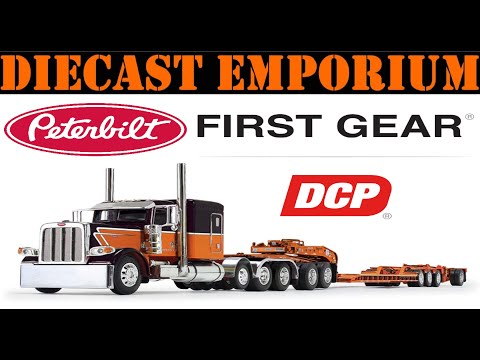 1/64 Scale DCP by First Gear Peterbilt 389 Flat Top Sleeper & Fontaine Magnitude With Jeep & Stinger